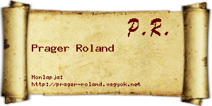 Prager Roland névjegykártya